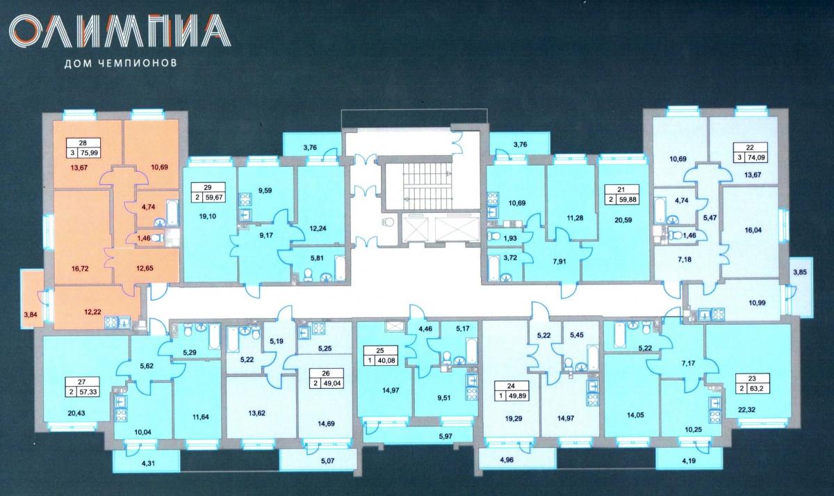 Олимпия Планировки 2-10 этаж