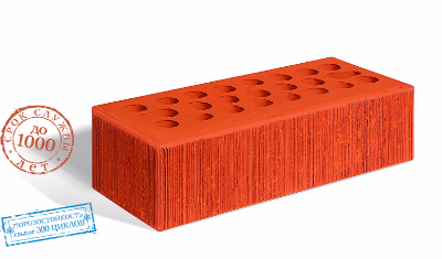 Кирпич керамический облицовочный красный евро-формат Бархат-1