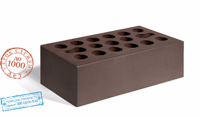 Кирпич керамический облицовочный Шоколад полуторный гладкий-1