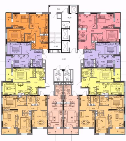Планировки ЖК «Матрёшка сити» Дом 2 верхние этажи