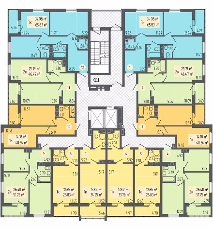 Планировки ЖК «Матрёшка сити» Дом 5 нижние этажи