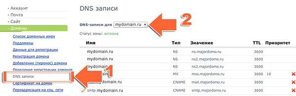 Иллюстрация к статье: Привязка домена и поддомена в панели majordomo.ru