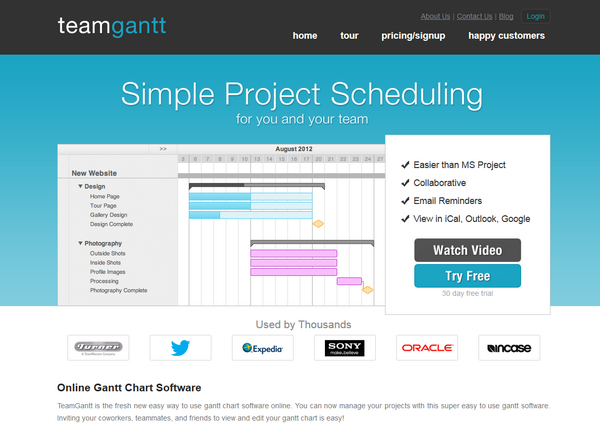 Иллюстрация к статье: 6 элементов оптимизации домашней страницы Saas-сервиса на примере TeamGantt.com