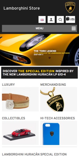 интернет-магазина Lamborghini 