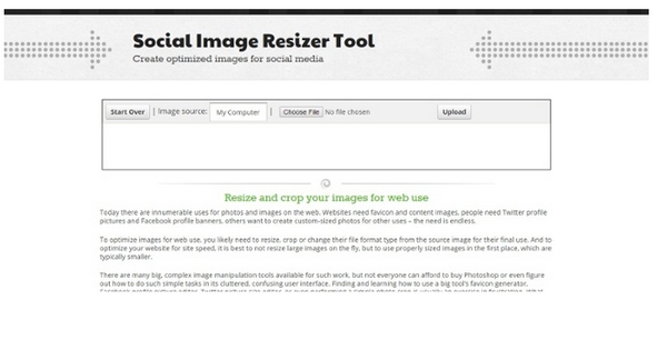 Social Image Resizer Tool