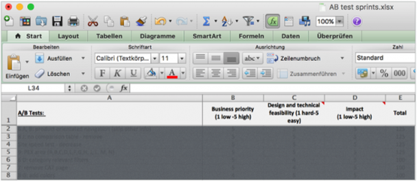 Рекомендуем документировать все предполагаемые изменения в файле Excel