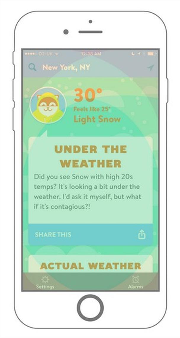 приложение Poncho: Wake Up Weather