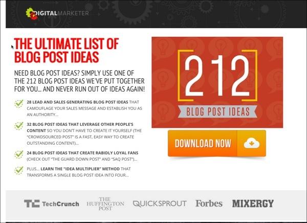 Нужны идеи для постов в блоге? Digital Marketer предлагает сборник, состоящий из 212 решений.