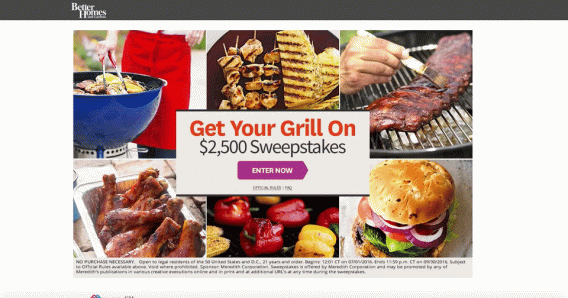 Better Homes and Gardens’ sweepstakes