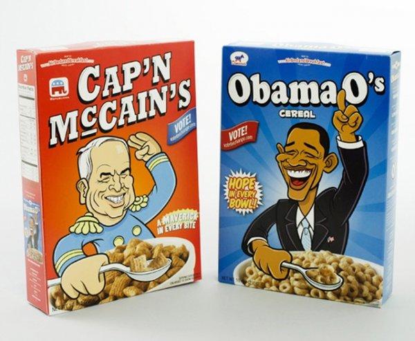 хлопья с двумя названиями Cap’n McCain’s и Obama O’s