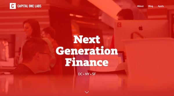 «Новый этап в управлении финансами» — главная страница сайта Capital One