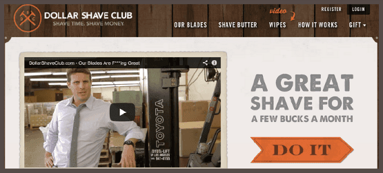 Вирусное видео на главной странице Dollar Shave Club стало залогом маркетингового успеха