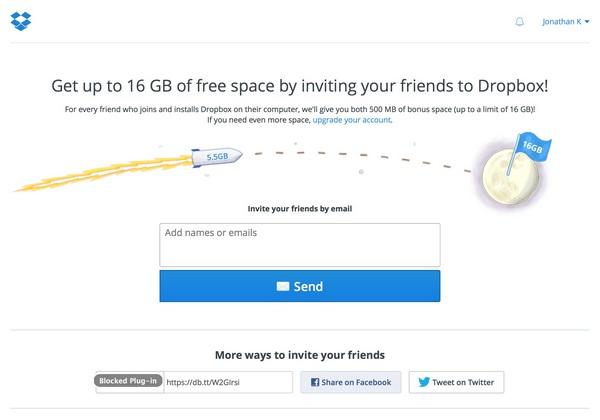 Пригласи своих друзей в Dropbox и увеличь объем бесплатного места до 16 Гб