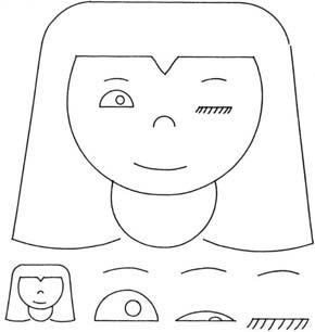 Рисунок Сазерленда «Подмигивающая девушка», созданный с помощью системы Sketchpad.