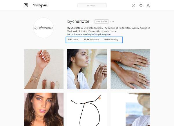 Instagram-аккаунт бренда By Charlotte до применения описанной стратегии