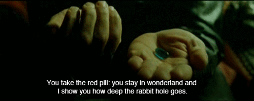 Примешь красную таблетку — войдешь в страну чудес. Я покажу тебе, глубока ли кроличья нора