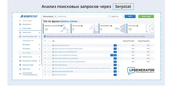 Как проверить популярные запросы через Serpstat
