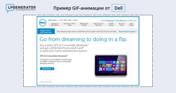 Пример GIF-анимации от Dell