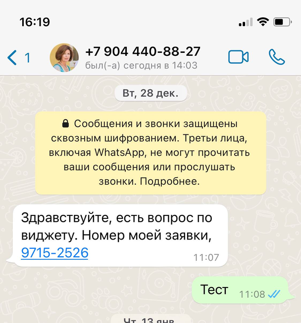 Когда человек переходит по кнопке WhatsApp в диалог, этот id добавляется в его первое сообщение. 