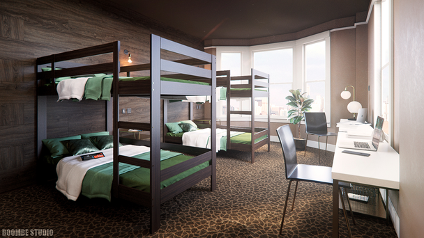 В коливинг по типу отеля в комнатах могут проживать 2–4 арендатора сразу. Квартиры спланированы так, чтобы у каждого жильца было своё личное пространство — комната площадью 9–18 кв. м.