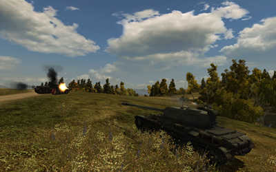Скриншот из танкового симулятора World of Tanks.