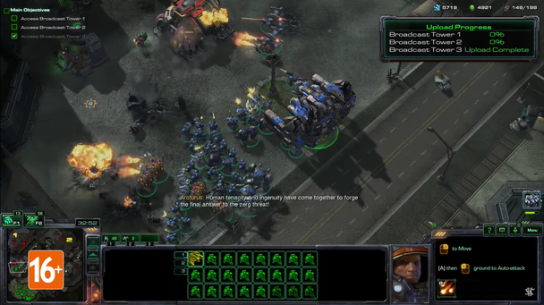 Стратегия в реальном времени Starcraft II. Скриншот видео на YouTube-канале StarCraft RU