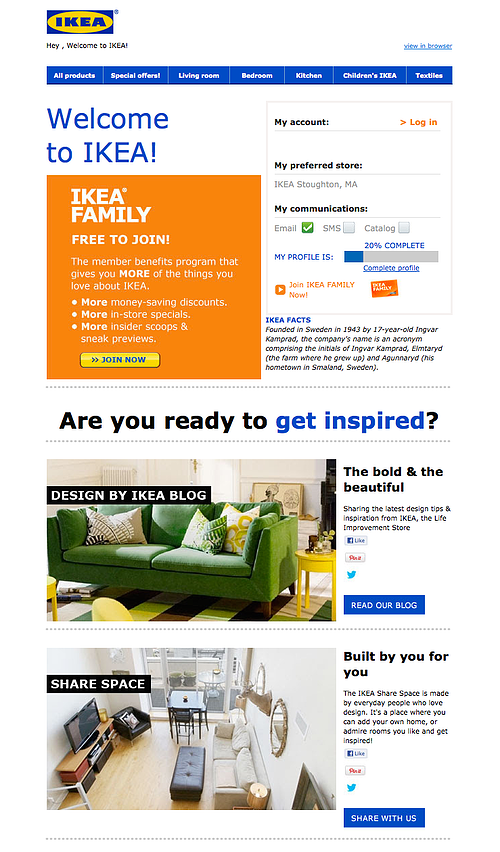 «Добро пожаловать в IKEA! Вы готовы вдохновиться?»