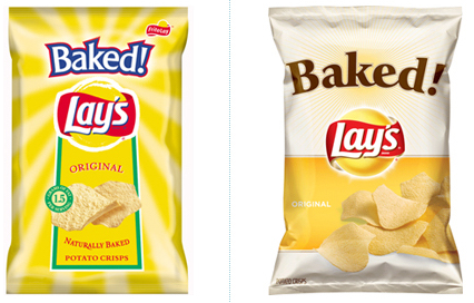 Вместо блестящей жёлтой упаковки с изображением чипсов сделали матово-бежевую с картофелем и другими натуральными ингредиентами
