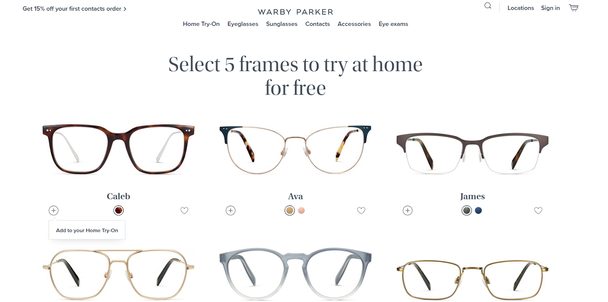 ритейл обходит всех онлайн-конкурентов, выигрывает у офлайн-магазинов, так как людям не нужно никуда ехать — товар привезут домой. Warby Parker полностью решает боль клиента