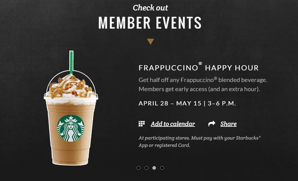 реклама Starbucks «Фраппучино: счастливые часы»