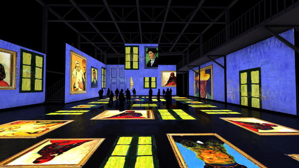 Кадры с выставки «Живые полотна Ван Гога».