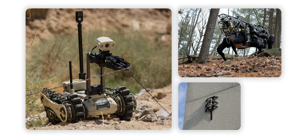 В армии используют самых разных роботов самых разных конструкций: для слежки, разведки, ведения боя