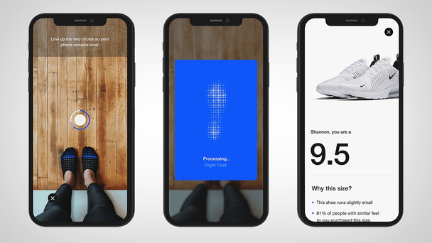 Бренд выпустил приложение, в котором можно отсканировать стопу и подобрать оптимальную модель кроссовок с учётом её особенностей. 
