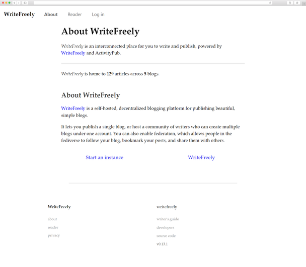 WriteFreely позволяет завести личный или корпоративный блог на любую тему