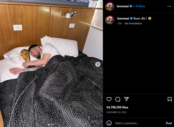 три самых громких поста в Instagram за год были личными фотографиями истории успеха Лионеля Месси (Lionel Messi)